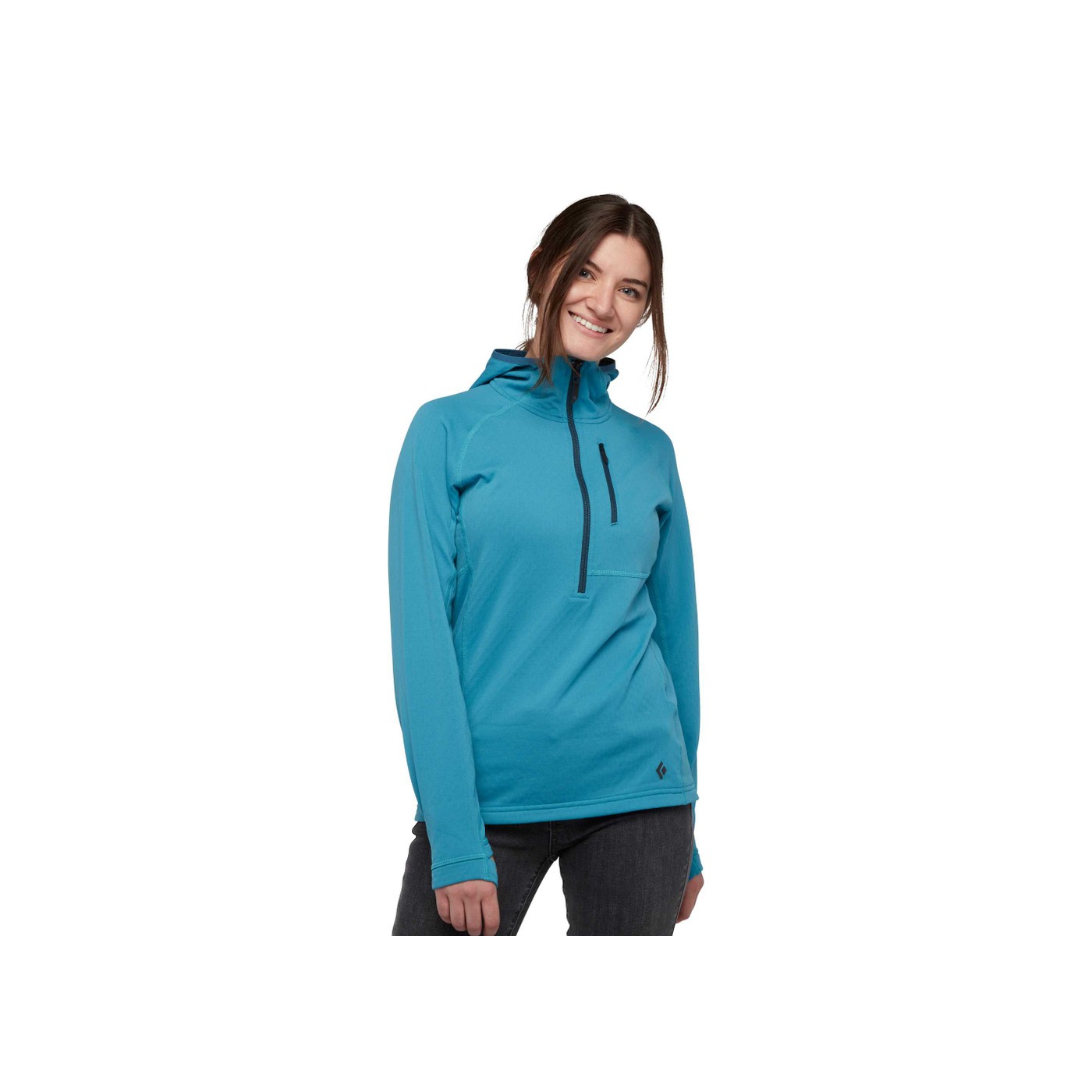 WOMEN S COEFFICIENT QUARTER ZIP FLEECE HOODY SMALL